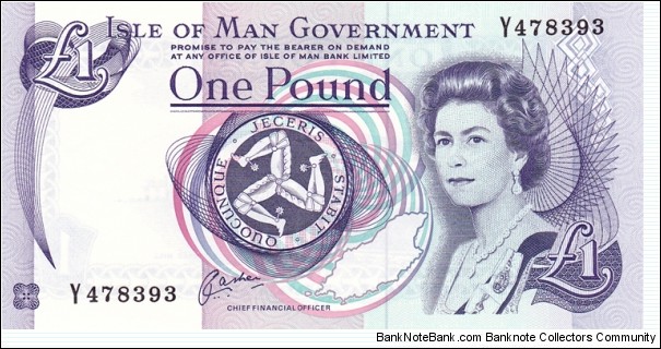 Isle of Man P40b (1 pound ND 1983) Banknote