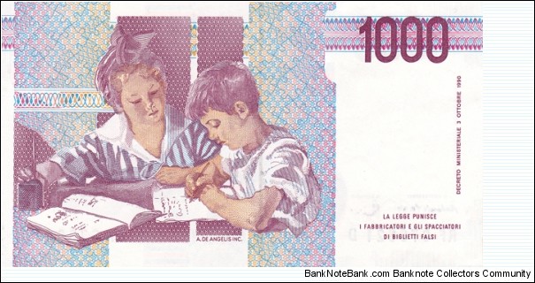 Banknote from Italy year 1990