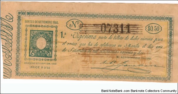 RARE Philippine Lottery Ticket. Banknote