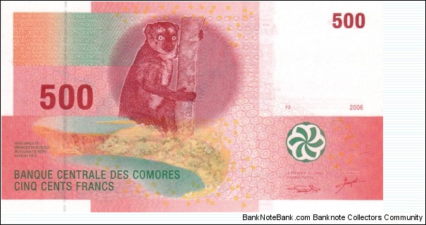 Comoros P15 (500 francs 2006) Banknote