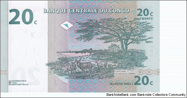 Banknote from Congo year 1997