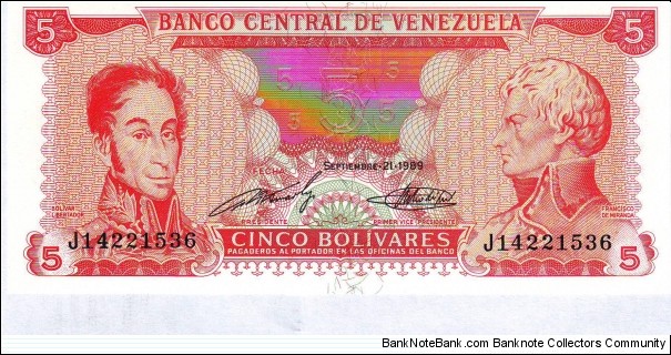  5 Bolivares Banknote