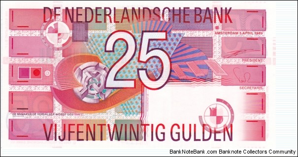 Netherlands P100 (25 gulden 5/4-1989) Banknote