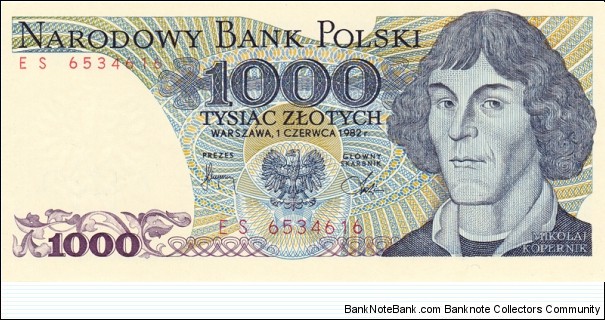 Poland P146c (1000 zlotych 1/6-1982) Banknote