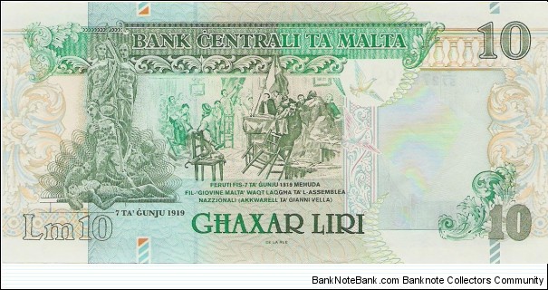 Banknote from Malta year 1994