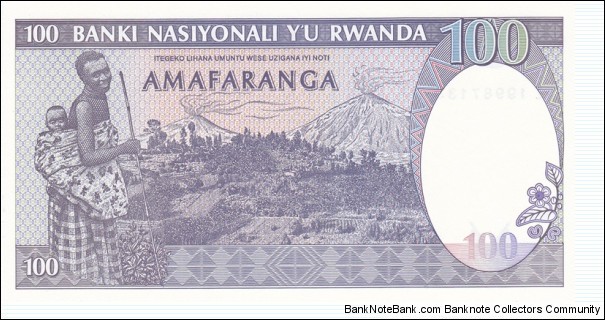 Banknote from Rwanda year 1989