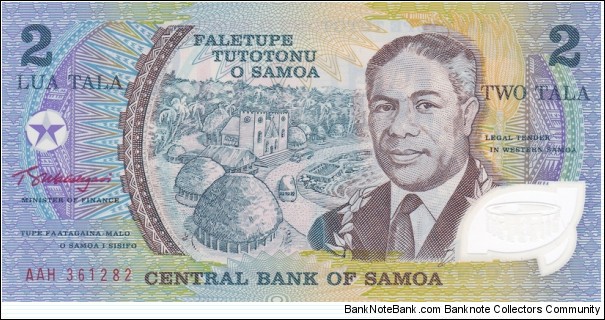 Samoa P31e (2 tala ND 1990) Polymer Banknote