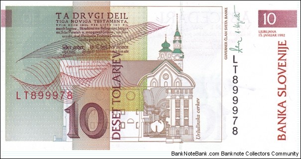 Banknote from Slovenia year 1992