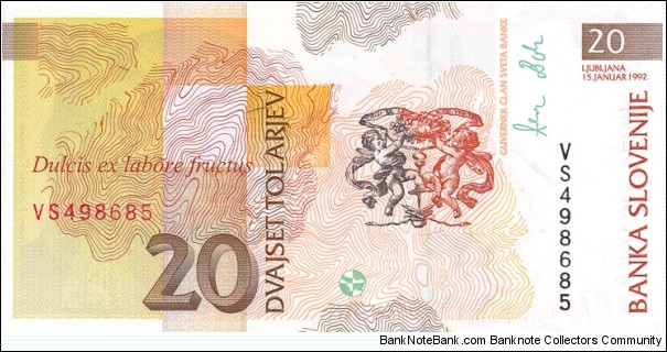 Banknote from Slovenia year 1992