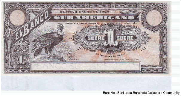  1 Sucre Banknote