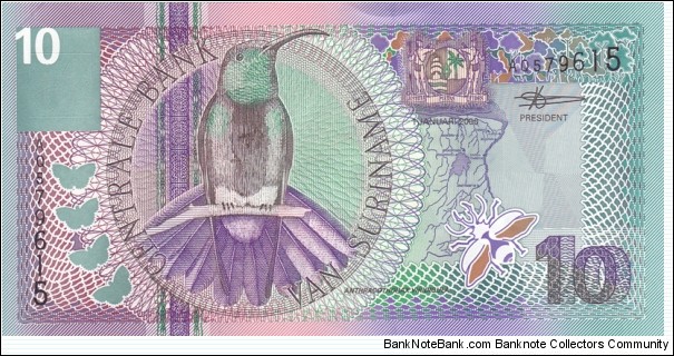 Suriname P147 (10 gulden 1/1-2000) Banknote