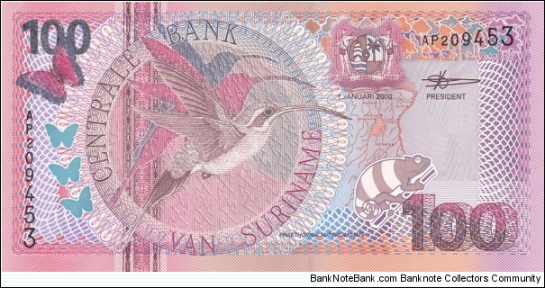 Suriname P149 (100 gulden 1/1-2000) Banknote