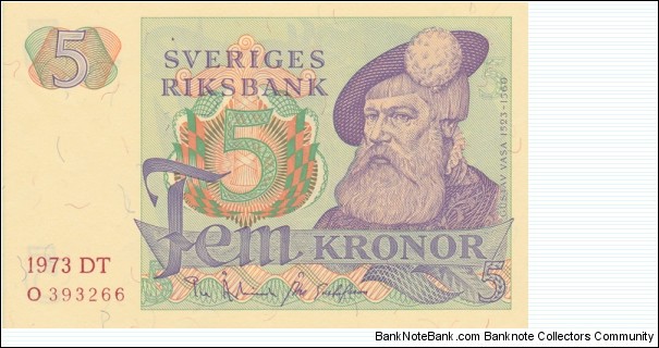 Sweden P51c (5 kronor 1973) Banknote