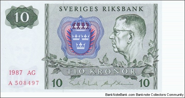 Sweden P52e (10 kronor 1987) Banknote