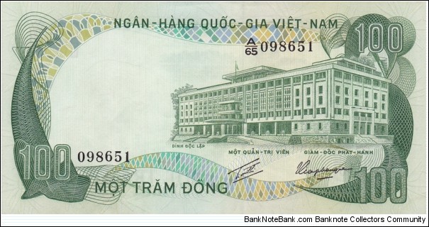 Vietnam South P31a (100 dong ND 1972) Banknote