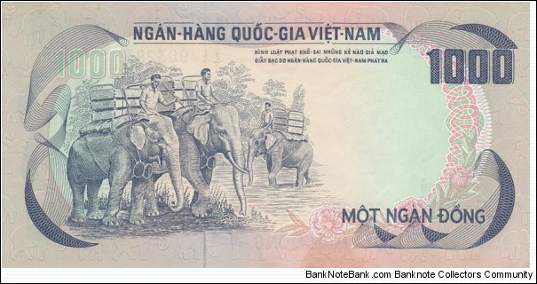 Banknote from Vietnam year 1972