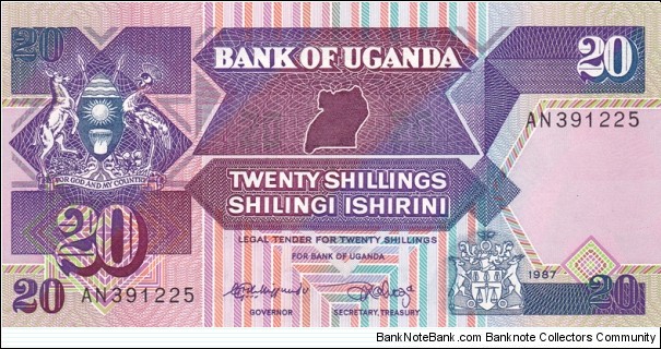 Uganda P29a (20 shillings 1987) Banknote