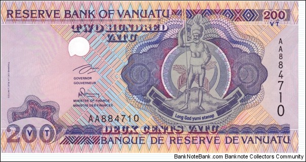 Vanuatu P8 (200 vatu 1995) Banknote