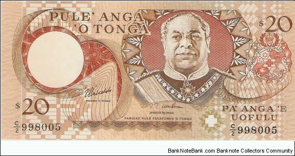 20 Pa'anga Banknote
