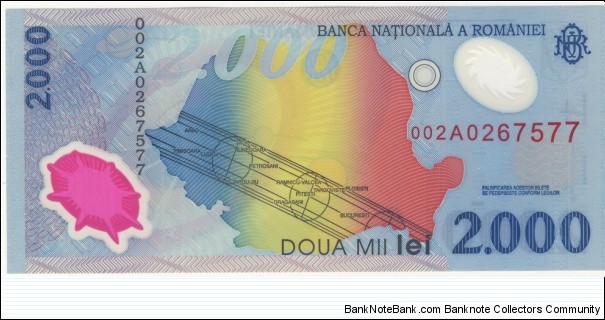 Banknote from Romania year 1999