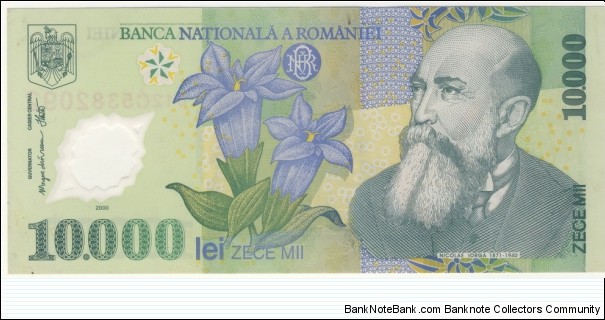 10.000 Lei Romania 2000 (Polymer issue) Banknote