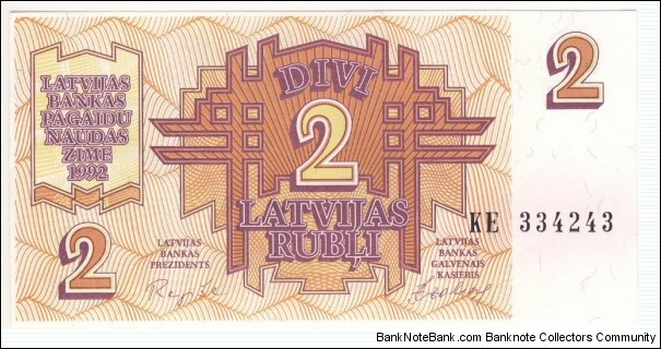 Banknote from Latvia year 1992