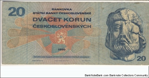 20 korun - Czechoslovakia 1970 Banknote