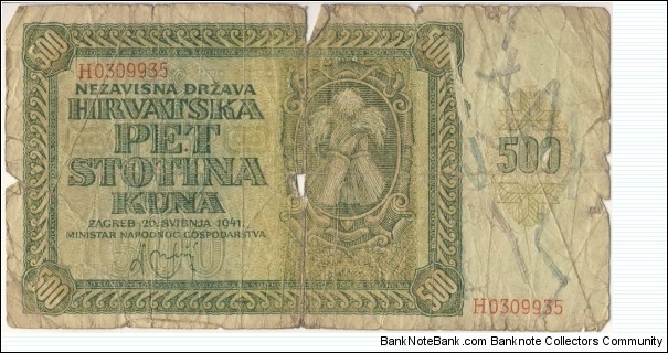 500 Kuna Banknote