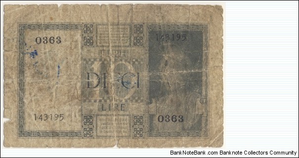 Banknote from Italy year 1935