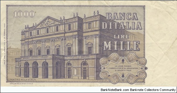 Banknote from Italy year 1971