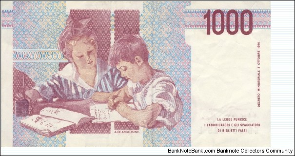 Banknote from Italy year 1990