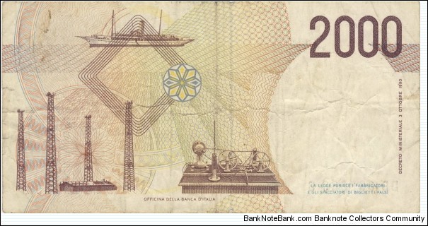 Banknote from Italy year 1990