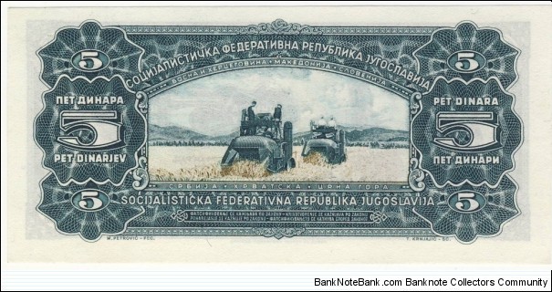 Banknote from Yugoslavia year 1965