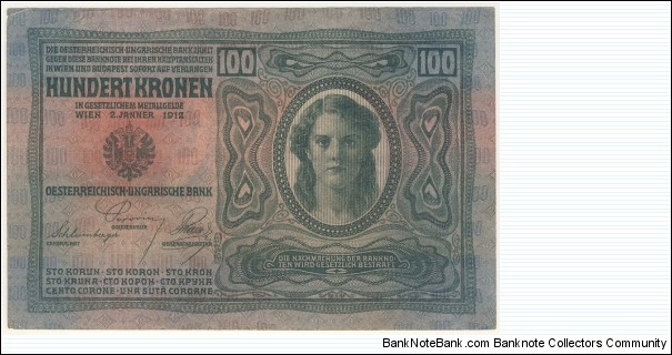 100 Kronen/Korona- Austro/Hungarian Empire Banknote