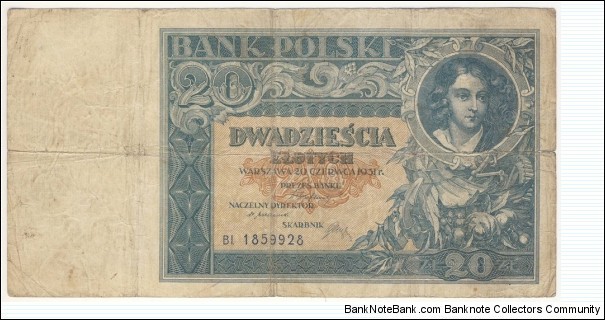 20 Zloty (interbellum period 1931) Banknote