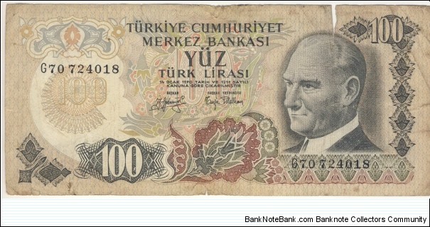 100 Lira Banknote