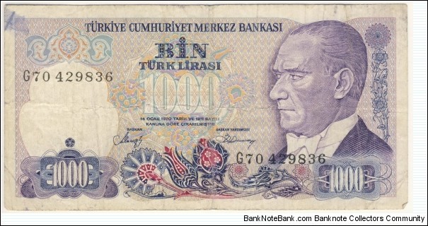 1000 Lira Banknote