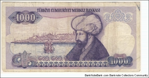 Banknote from Turkey year 1986