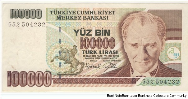 100.000 Lira  Banknote
