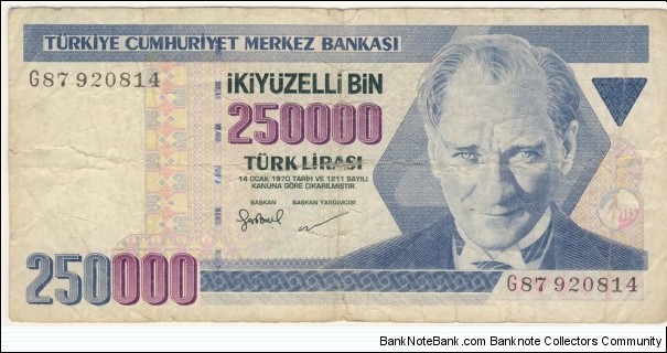 250.000 Lira  Banknote