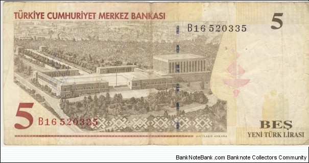 Banknote from Turkey year 2005