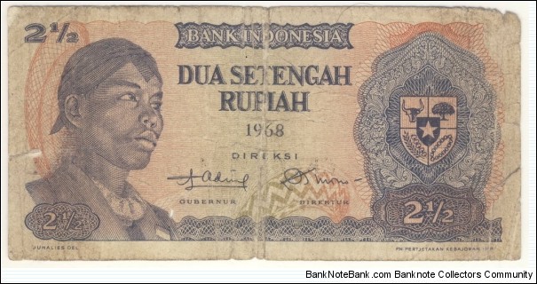 2½ Rupiah Banknote