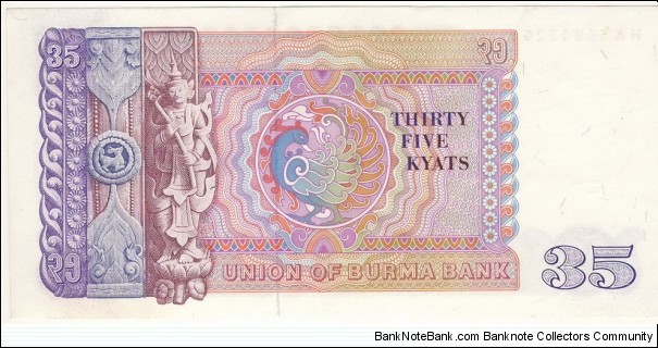 Banknote from Myanmar year 1986