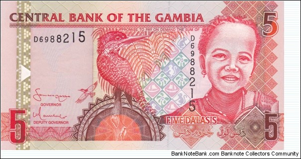 Gambia P25 (5 dalasis ND 2006) Banknote