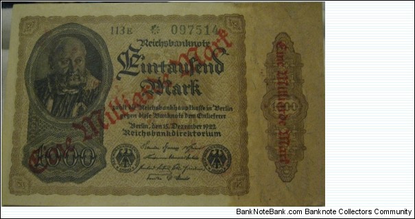 Banknote from Germany year 1922