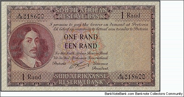 South Africa N.D. 1 Rand.

English on Top type. Banknote
