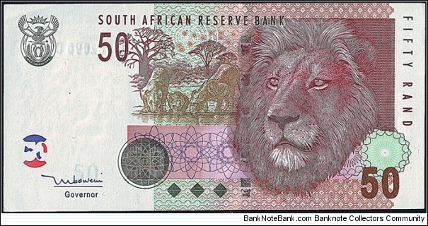 South Africa N.D. (2005) 50 Rand. Banknote