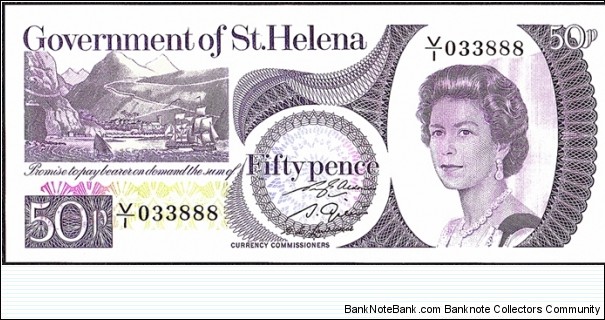 St. Helena N.D. 50 Pence. Banknote