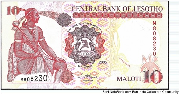 Lesotho 2005 10 Maloti. Banknote