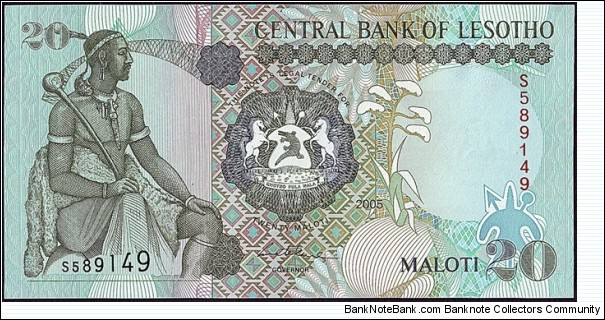 Lesotho 2005 20 Maloti. Banknote